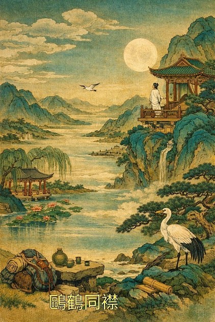 對以上最首要配圖：①《鷗鶴同襟》